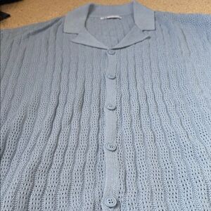 Zara Light Blue Men's Short Sleeve Sweater Once Worn